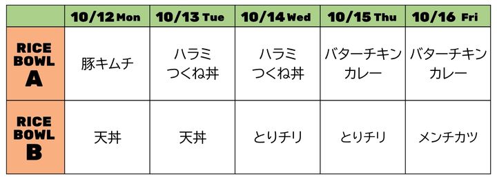 日替わりライスボウル