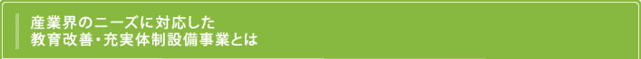 産業界のニーズに対応した教育改善・充実体制設備事業とは