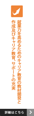 就業力を高めるためのキャリア教育の教材開発と作成及びキャリア教育、サポートの充実